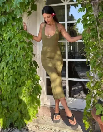 Halter Neck Midi Dress