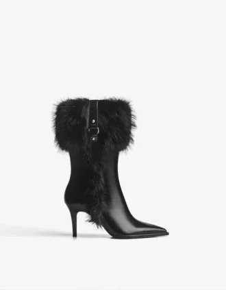 Heeled Ankle Boot with Fur Detail – Boots and Ankle Boots Heeled Ankle Boot with Fur Detail – Boots and Ankle Boots