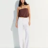 High-Waist Shimmery Straight-Leg Jeans High-Waist Shimmery Straight-Leg Jeans
