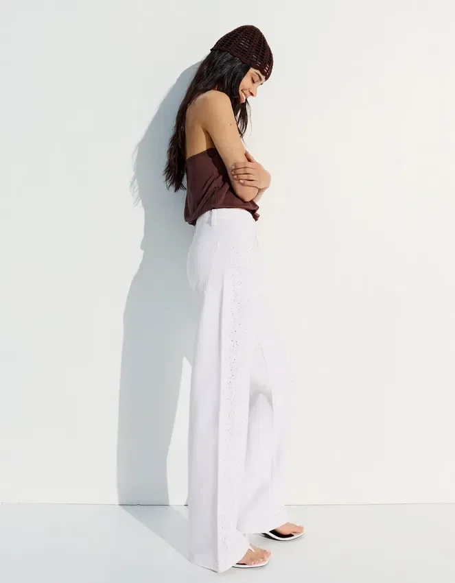 High-Waist Shimmery Straight-Leg Jeans High-Waist Shimmery Straight-Leg Jeans