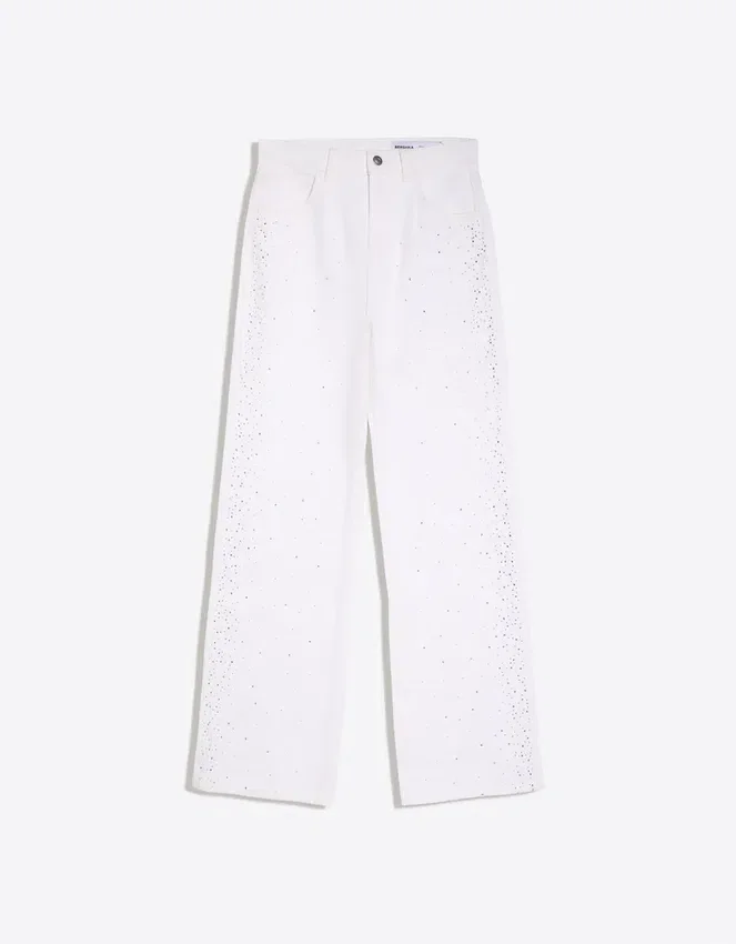 High-Waist Shimmery Straight-Leg Jeans High-Waist Shimmery Straight-Leg Jeans