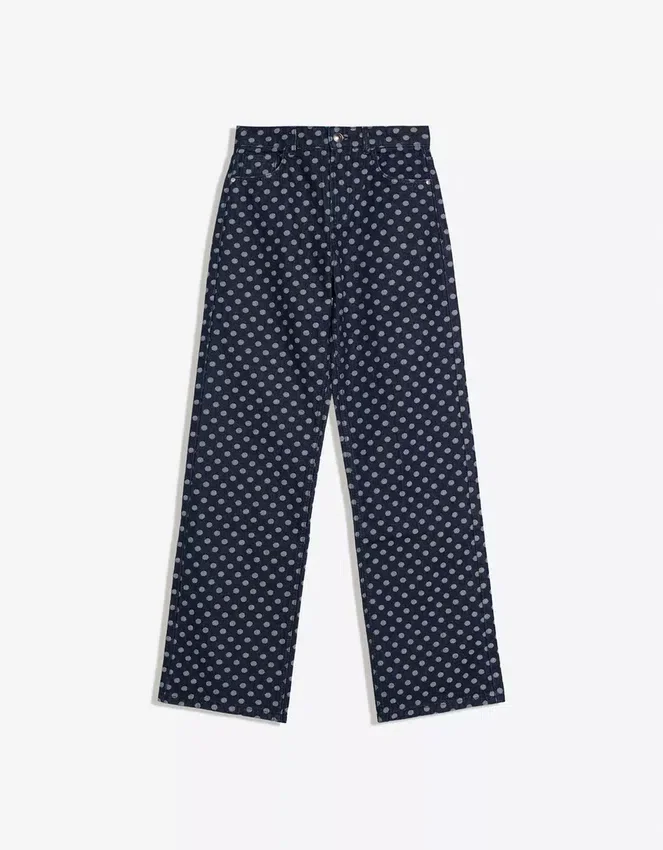 High-Waist Straight Jeans with Polka Dots High-Waist Straight Jeans with Polka Dots