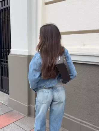 High-Waist Straight Wide-Leg Jeans