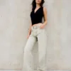 High-Waist Straight Wide-Leg Jeans – Pants
