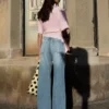 High-Waist Straight Wide-Leg Jeans – Pants