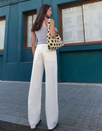 High-Waist Straight Wide-Leg Jeans – Pants – Women