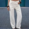 High-Waist Straight Wide-Leg Jeans – Pants – Women