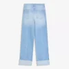 High-Waist Straight Wide-Leg Jeans with Turn-Up Hems – Pants