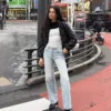 High-Waist Wide-Leg Straight Jeans – Pants