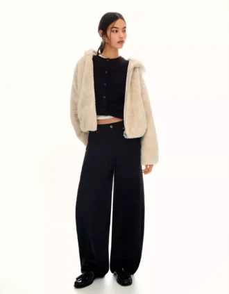 Hooded Faux Fur Jacket – Jackets and Trench Hooded Faux Fur Jacket – Jackets and Trench