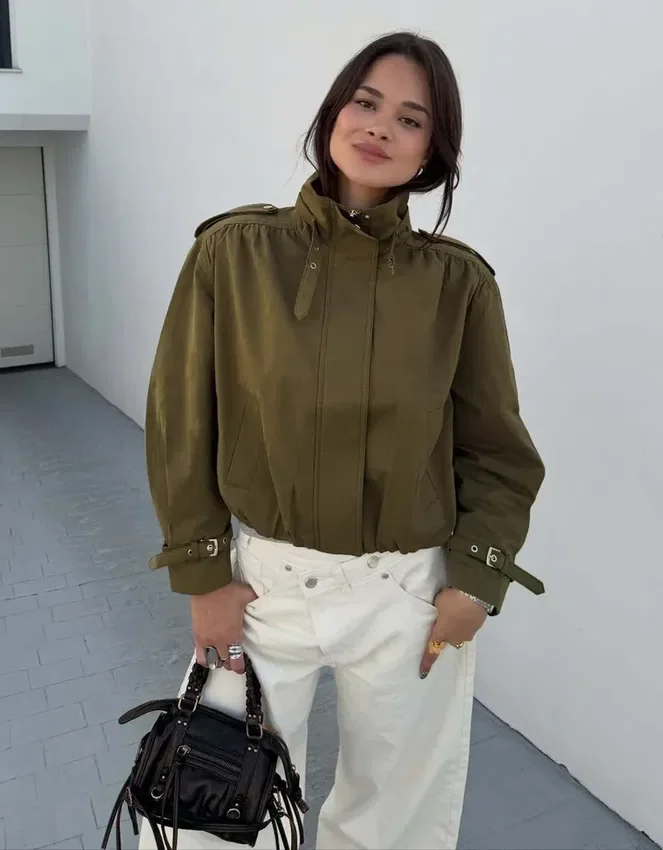 Jacket with Ruched Buckles Jacket with Ruched Buckles