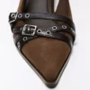 Kitten-Heel Slingback Shoes with Buckles – Heeled Shoes Kitten-Heel Slingback Shoes with Buckles – Heeled Shoes