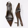 Kitten-Heel Slingback Shoes with Buckles – Heeled Shoes Kitten-Heel Slingback Shoes with Buckles – Heeled Shoes