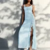 Lace-Trimmed Midi Dress
