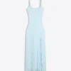Lace-Trimmed Midi Dress