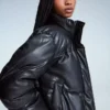 Leather Effect Puffer Jacket – Jackets and Trench