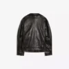 Leather Funnel Neck Jacket – Women