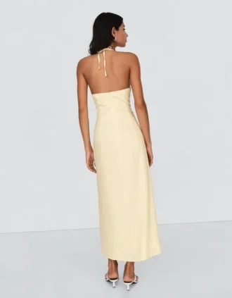 Linen Blend Halter Midi Dress – Dresses and Jumpsuits Linen Blend Halter Midi Dress – Dresses and Jumpsuits