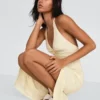 Linen Blend Halter Midi Dress – Dresses and Jumpsuits