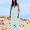 Linen Blend Halter Waistcoat