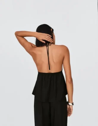 Linen Blend Halter Waistcoat – #Bershkastyle – Women