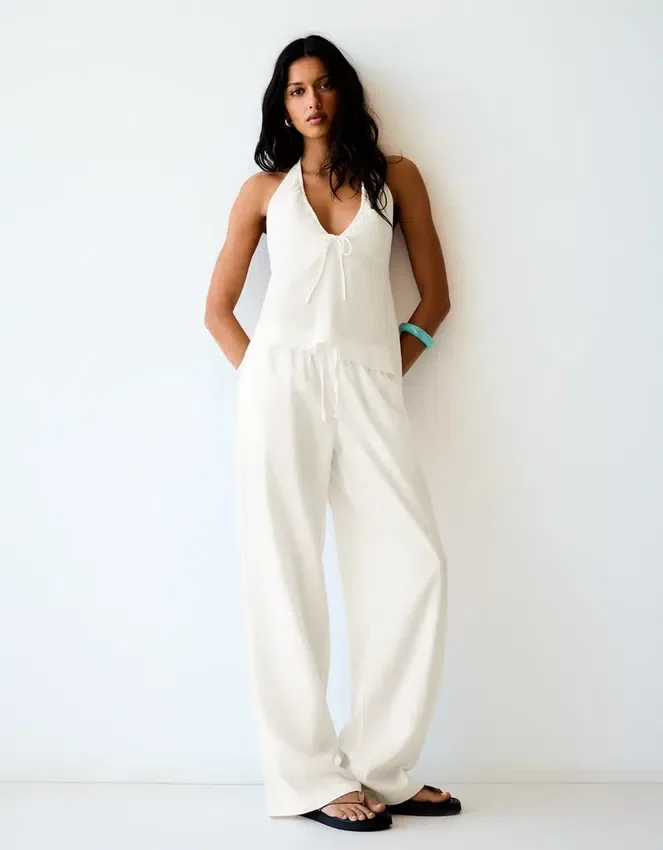 Trousers with Elastic Waistband – Pants – Women Trousers with Elastic Waistband – Pants – Women
