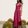 Long Poplin Halter Dress