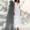 Long Poplin Halter Dress