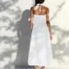 Long Poplin Halter Dress