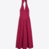 Long Poplin Halter Dress