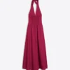 Long Poplin Halter Dress