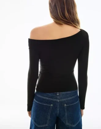 Long Sleeve Asymmetric Tied T-Shirt