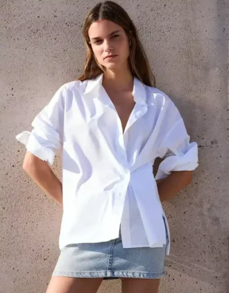 Long Sleeve Crossover Button Shirt