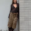 Long Sleeve Crossover Scarf Blouse