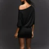 Long Sleeve Mini Dress with a Fitted Skirt Long Sleeve Mini Dress with a Fitted Skirt