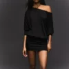 Long Sleeve Mini Dress with a Fitted Skirt Long Sleeve Mini Dress with a Fitted Skirt