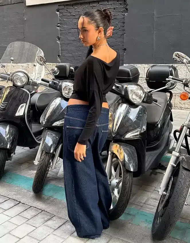 Long Sleeve T-Shirt with Boat Neck and Cummerbund Long Sleeve T-Shirt with Boat Neck and Cummerbund