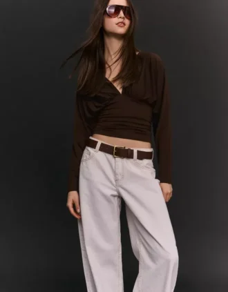 Long Sleeve T-Shirt with Gathering – T-Shirts