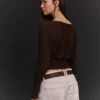 Long Sleeve T-Shirt with Gathering – T-Shirts