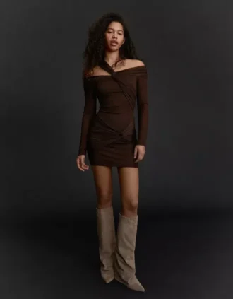 Long Sleeve Tulle Mini Dress with Knots – Dresses and Jumpsuits Long Sleeve Tulle Mini Dress with Knots – Dresses and Jumpsuits