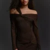 Long Sleeve Tulle Mini Dress with Knots – Dresses and Jumpsuits