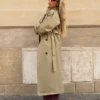 Long Trench Coat with Belt