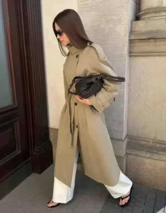 Long Trench Coat with Belt – Jackets and Trench Long Trench Coat with Belt – Jackets and Trench