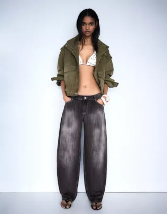 Low-Rise Baggy Barrel Jeans
