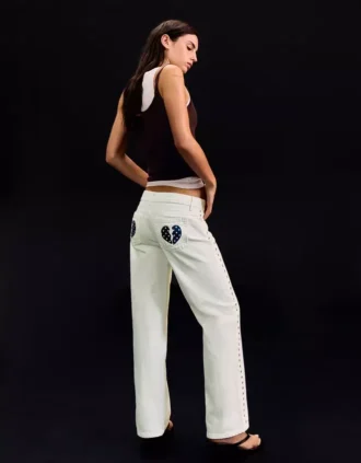 Low-Rise Baggy Jeans with Studs – Pants Low-Rise Baggy Jeans with Studs – Pants
