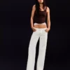 Low-Rise Baggy Jeans with Studs – Pants