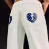 Low-Rise Baggy Jeans with Studs – Pants