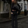 Low-Rise Bootcut Jeans with Flaps Low-Rise Bootcut Jeans with Flaps