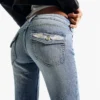 Low-Rise Embroidered Flared Jeans – Pants Low-Rise Embroidered Flared Jeans – Pants