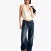Low-Rise Straight-Leg Jeans – Pants